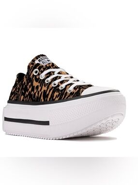 Converse All Stars CTAS Lift Double Stack Leopard Sneakers